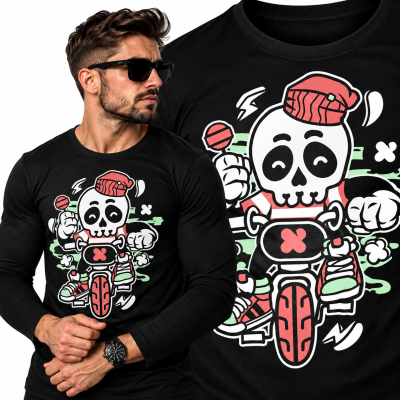 LONGSLEEVE  ANIMOWANY   SKULL BIKE